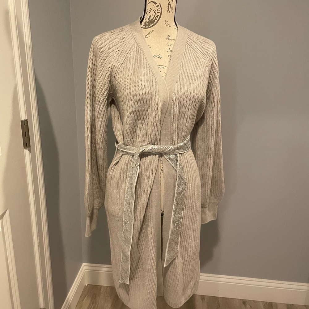 NWT Womens’s Express Midi Cardigan with Sequin Belt